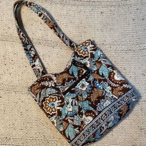 Blue and brown Vera Bradley paisley print shoulder bag purse
